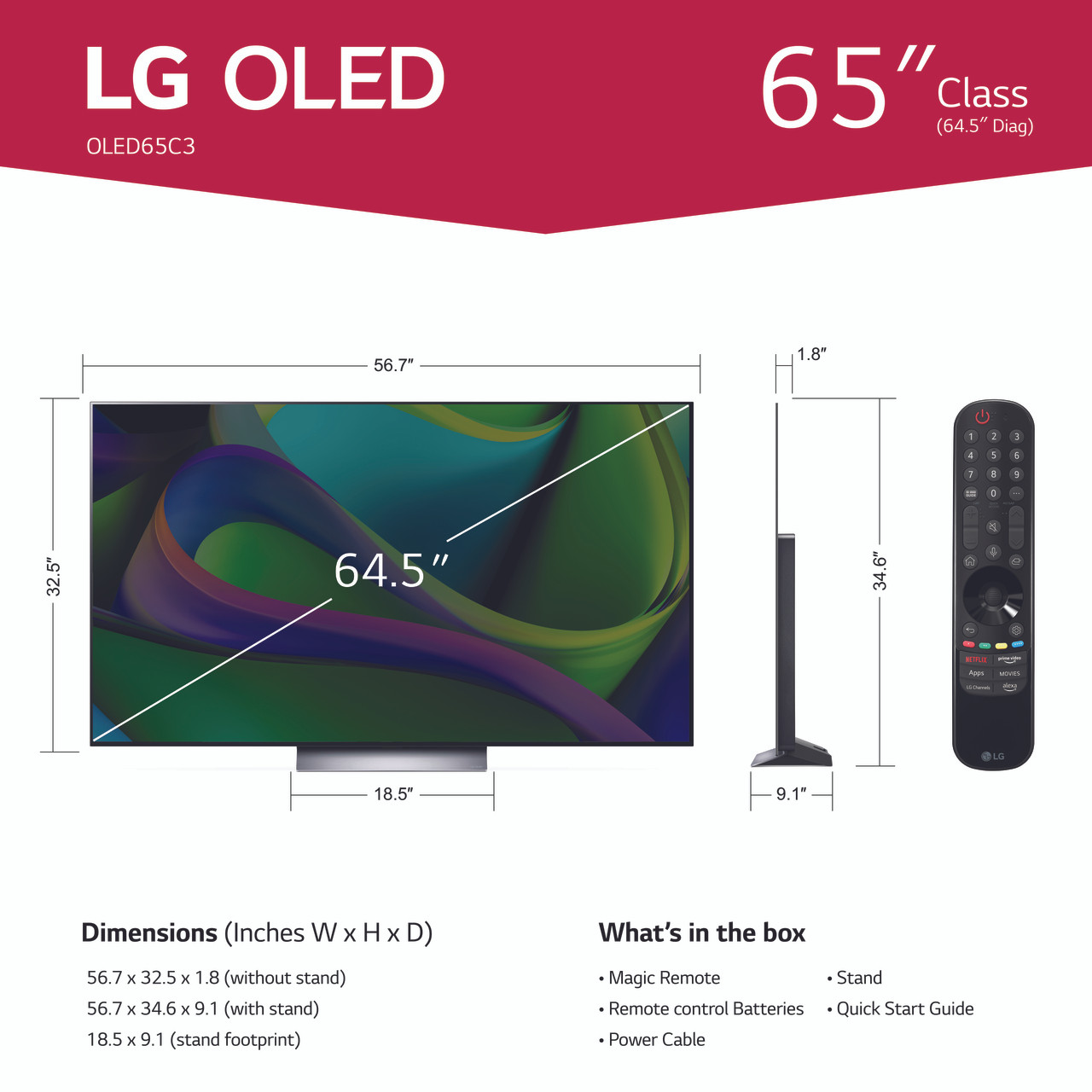 Shop | LG OLED65C3PUA Evo C3 65 inch 4K Smart TV 2023