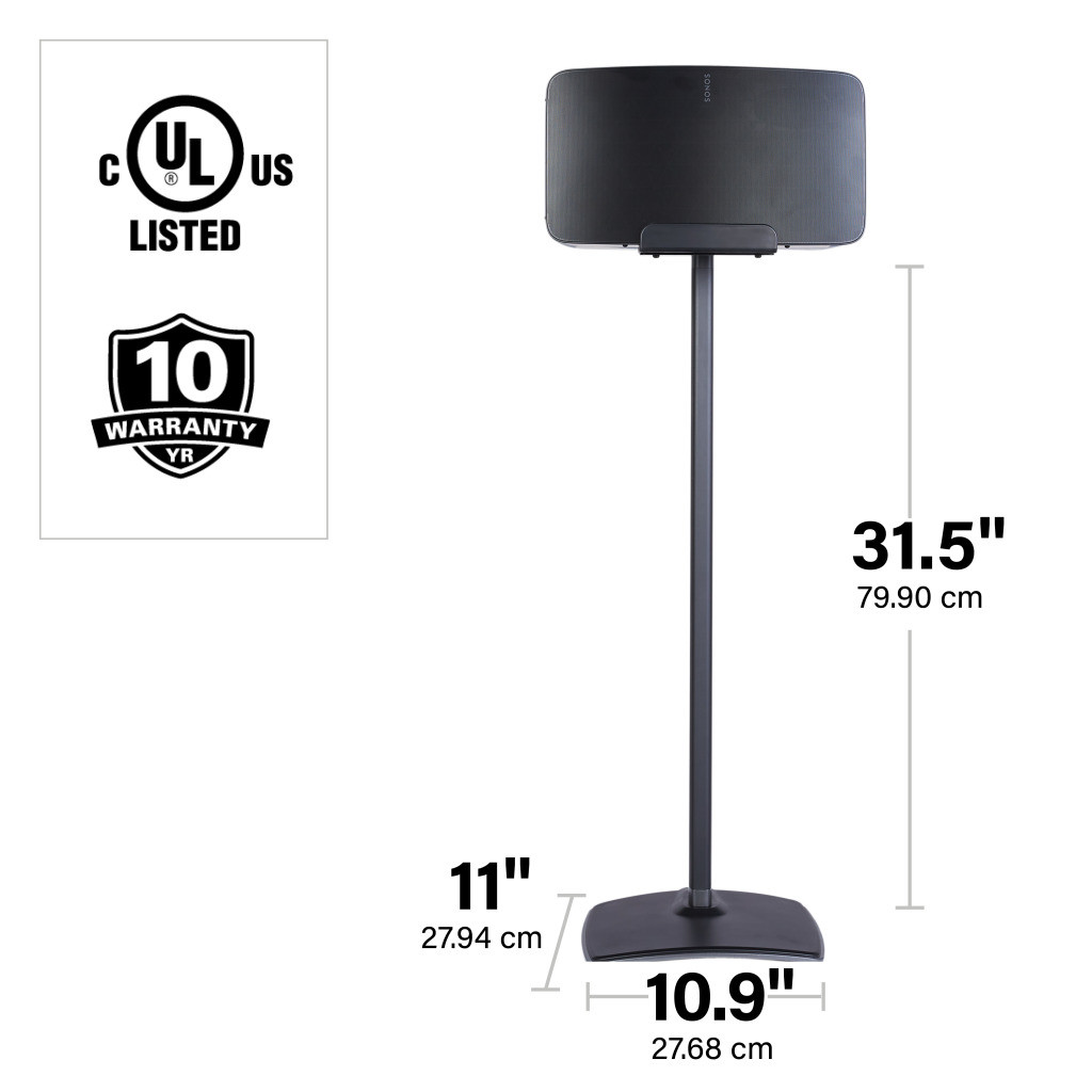 Shop | Sanus WSS52B2 Wireless Speaker Stands - Black