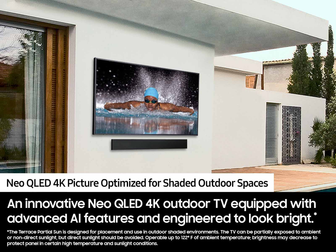 Neo QLED 4K Picture for Shaded Outdoor Spaces