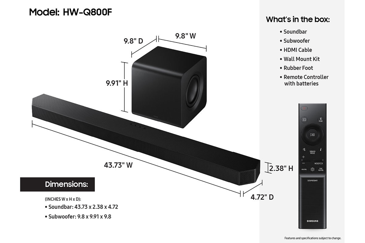 Samsung Q800F Soundbar and Subwoofer System - Thumbnail 4