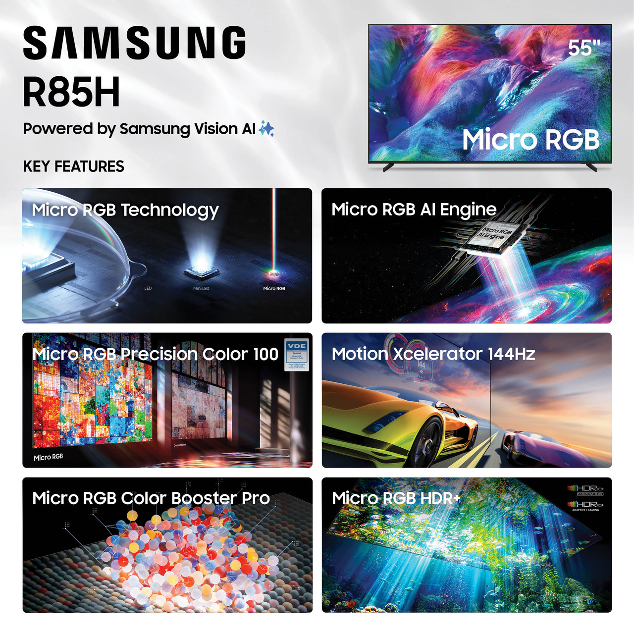 Shop | SAMSUNG MRN55R85HAF 55 Inch R85H Series Micro RGB 4K UHD