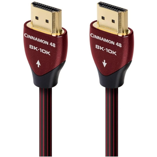 AUDIOQUEST HDM48CIN300 Cinnamon 48 3m HDMI Cable - Black/Red View From the Front Perspective of Product