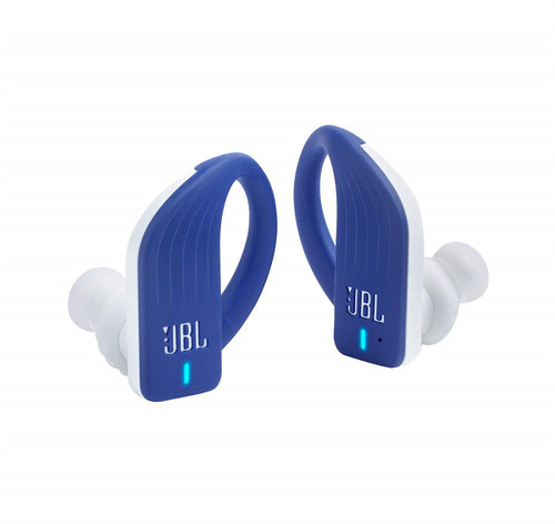 JBL ENDURPEAKBLU Endurance PEAK Wireless In-Ear Headphones - Blue View From the Front Perspective of Product