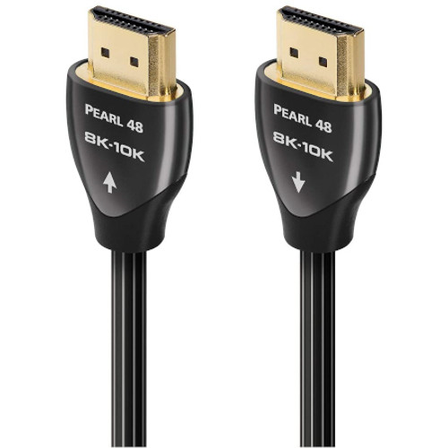 AUDIOQUEST HDM48PEA075 Pearl 48 0.75m HDMI High Speed Cable with Ethernet Connection - Black/White View From the Front Perspective of Product