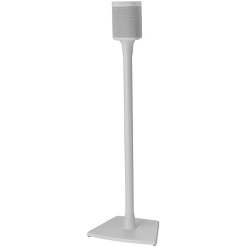 SANUS WSS21W1 Wireless Speaker Stands designed for Sonos One, Sonos One SL, Play:1 and Play:3 - Single (White) View From the Front Perspective of Product