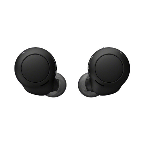 SONY WFC500B Truly Wireless In-ear Headphones - Black View From the Front Perspective of Product