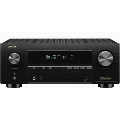 DENON AVRX3700H 9.2ch 8K AV Receiver with 3D Audio, Voice Control and HEOS Built-in View From the Front Perspective of Product