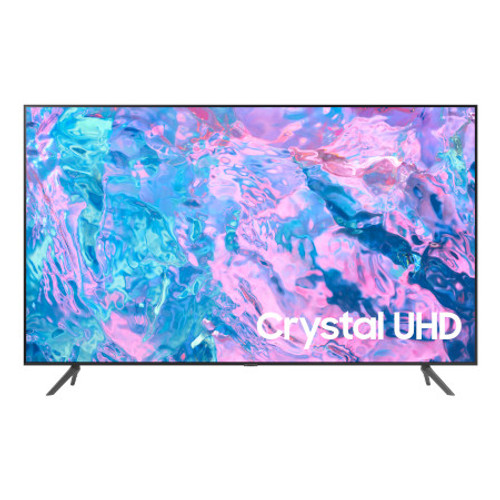 SAMSUNG UN75CU7000 75 Inch 4K UHD Crystal HDR Smart TV - UN75CU7000FXZA (2023) View From the Front Perspective of Product