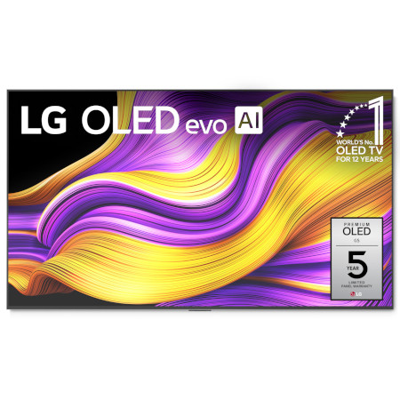LG OLED65G5W 65 Inch 4K UHD OLED Evo AI G5 HDR Smart TV - 65.1 Inch Diagonal (2025) View From the Front Perspective of Product