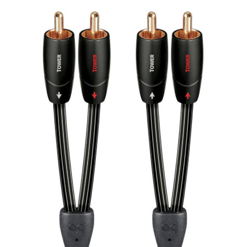AUDIOQUEST TOWER02R Tower RCA Audio Interconnect Cable - 2m View From the Front Perspective of Product