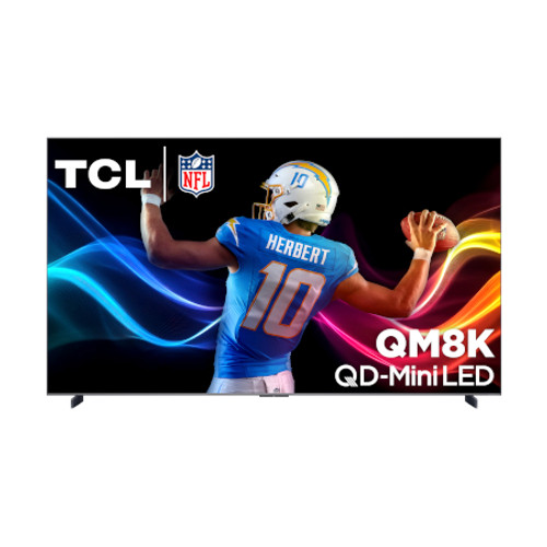 TLC 98QM8K 98 Inch Precise Dimming Series QD-Mini LED 4K UHD HDR Smart TV (2025) - 97.5 Inch Diagonal View From the Front Perspective of Product