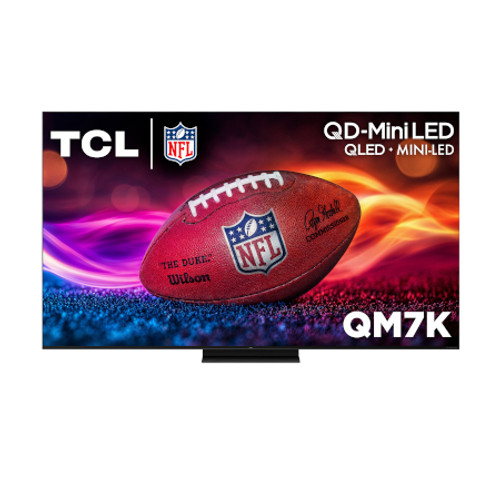 TLC 55QM7K 55 Inch Precise Dimming Series QD-Mini LED 4K UHD HDR Smart TV (2025) - 54.6 Inch Diagonal View From the Front Perspective of Product