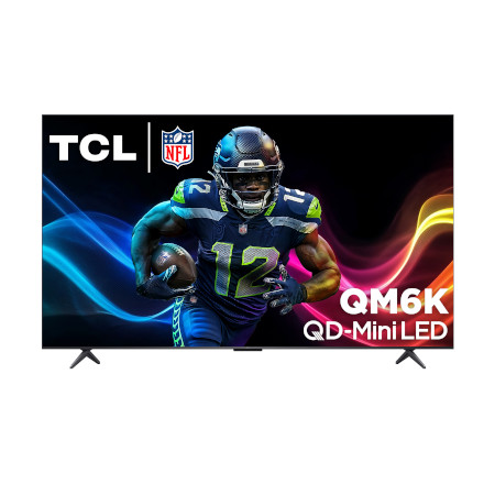 TLC 85QM6K 85 Inch QD-Mini LED 4K UHD HDR Smart TV (2025) - 84.6 Inch Diagonal View From the Front Perspective of Product