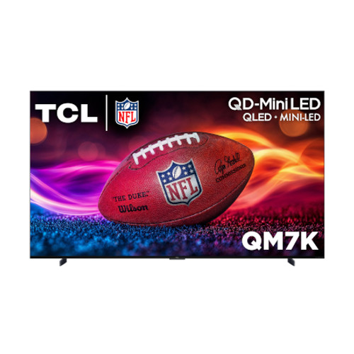 TLC 98QM7K 98 Inch Precise Dimming Series QD-Mini LED 4K UHD HDR Smart TV (2025) - 97.5 Inch Diagonal View From the Front Perspective of Product TLC 98QM7K 98 Inch Precise Dimming Series QD-Mini LED 4K UHD HDR Smart TV (2025) - 97.5 Inch Diagonal View From the Front Perspective of Product
