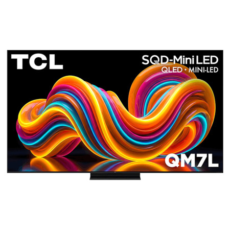 TCL 65QM7L 65 Inch SQD-Mini LED 4K UHD HDR Smart Google TV - 64.5 Inch Diagonal View From the Front Perspective of Product