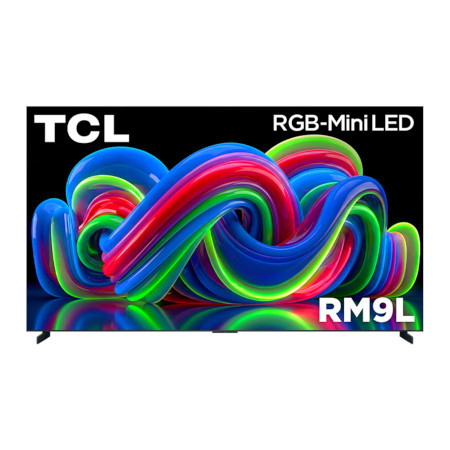 TCL 115RM9L 115 Inch RM9L Series 4K UHD HDR RGB-Mini LED Smart Google TV – 114.5 Inch Diagonal View From the Front Perspective of Product