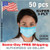 Boke Ruer 3-Ply Disposable Non-Medical Face Mask (50 pcs per pack) View From the Front Perspective of Product