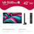 LG OLED42C5PZ 42 Inch 4K UHD OLED Evo AI C5 HDR Smart TV with AI ThinQ - 42.1 Inch Diagonal (2025)