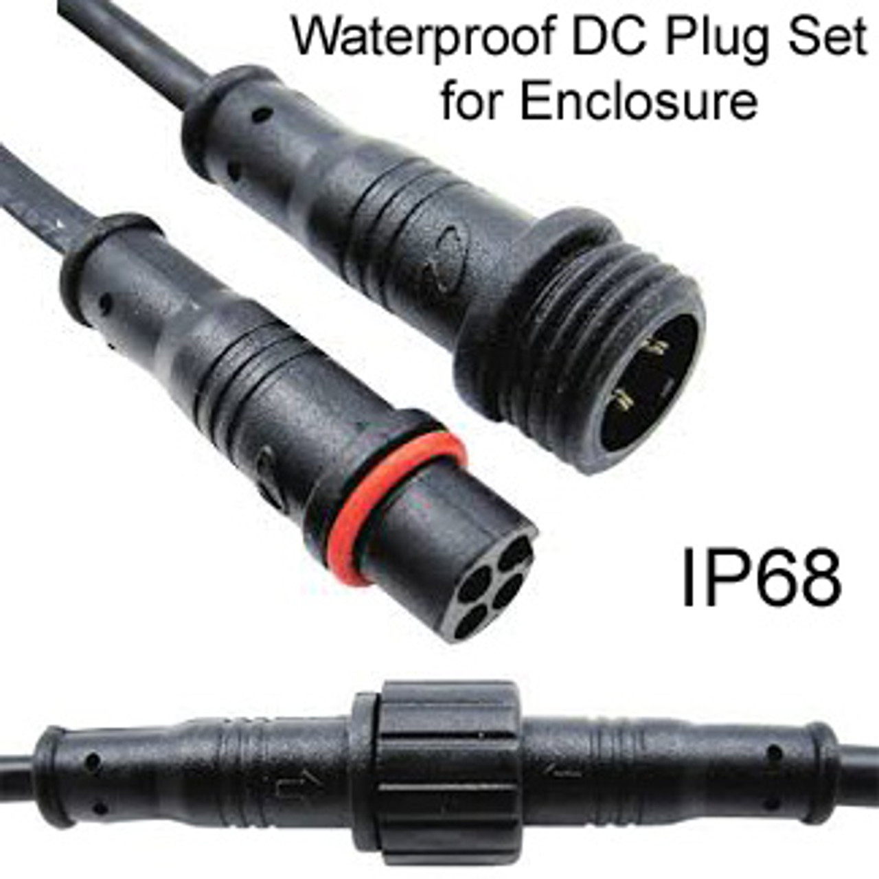 salade Spreek uit Hoeveelheid van DC Power Cable Gland Waterproof Male & Female Set: 3-Pin / 3-Lead Wires.  For Enclosure