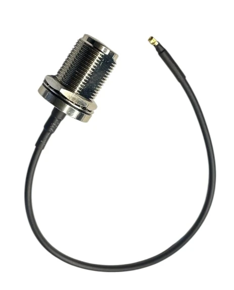 N-Type-female has bulkhead nut and washer to enable you to mount the connector on an enclosure.