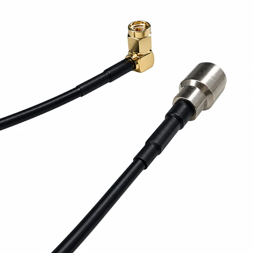 Antenna cable: FME-male to SMA-male Right-Angle: 8-inch RG174 cable