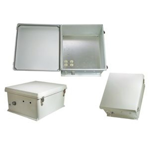 SKU is HWN181:  This is the most basic version of this HWN18 enclosure series.  FRP NEMA w/ 120VAC. Mounting Plate. Gasketed Lid.   Exterior is 18x16x8 and interior is 17.7 X 15.7 X 8.5 inches:  These dimensions are the same for both of the enclosure versions on this page.  