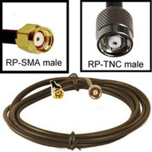 RP-SMA male (plug) to RP-TNC-male (plug) 10-foot cable