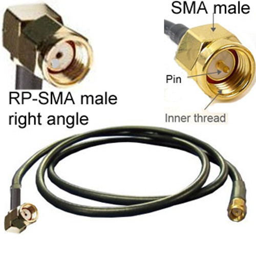 RP-SMA male does not have a pin (it has a socket).  SMA-male has a pin.