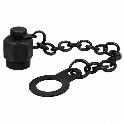 Black option:  Dust-cap and chain for SMA