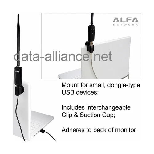 Mount for USB WiFi adapters: Clip & Suction Cup included: Mount to Laptop Monitor