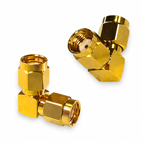 Adapter: RP-SMA-Male to Right Angle to RP-SMA-Male Reverse Polarity