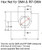 The hex nut for SMA and RP-SMA measures 5/16 inch (0.3125 inch / 7.9 mm) across opposite flats:  Where the red arrow points out the diameter.