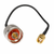 N-male to RP-SMA male coaxial cable with a black cable loop and gold and silver connectors, angled view.