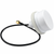 Angled front view of the white waterproof directional antenna with its circular housing and mounting gasket