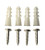 Stainless steel set-screws with washers and pegs:  For mounting L-mounts to a wall.