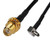 TS-9 right-angle (male) to SMA-female Cable