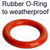 This rubber O-ring is an option that you can add to your order by checking the checkbox.  Put the o-ring between the outside of your enclosure and the bulkhead-washer.