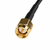 Close-up of SMA male connector on low-loss coax cable for RF and wireless applications