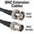 BNC extension cables:  This thicker 10FT cable in the photo is the LMR-200 equivalent coax BNC male and female