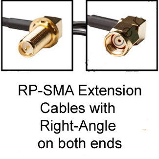 RP-SMA Ext Cables: Right-Angle on both ends