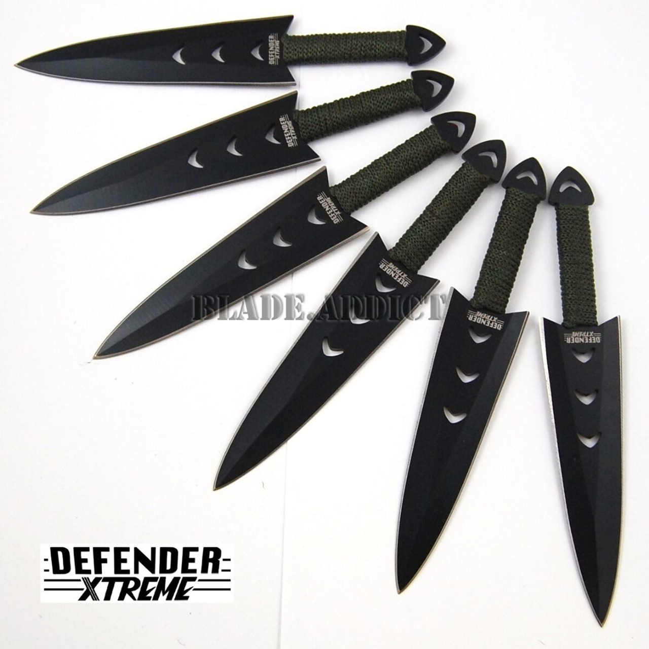 3PC 6.75 Ninja Kunai Star War Tactical Throwers Knife Set w/Sheath