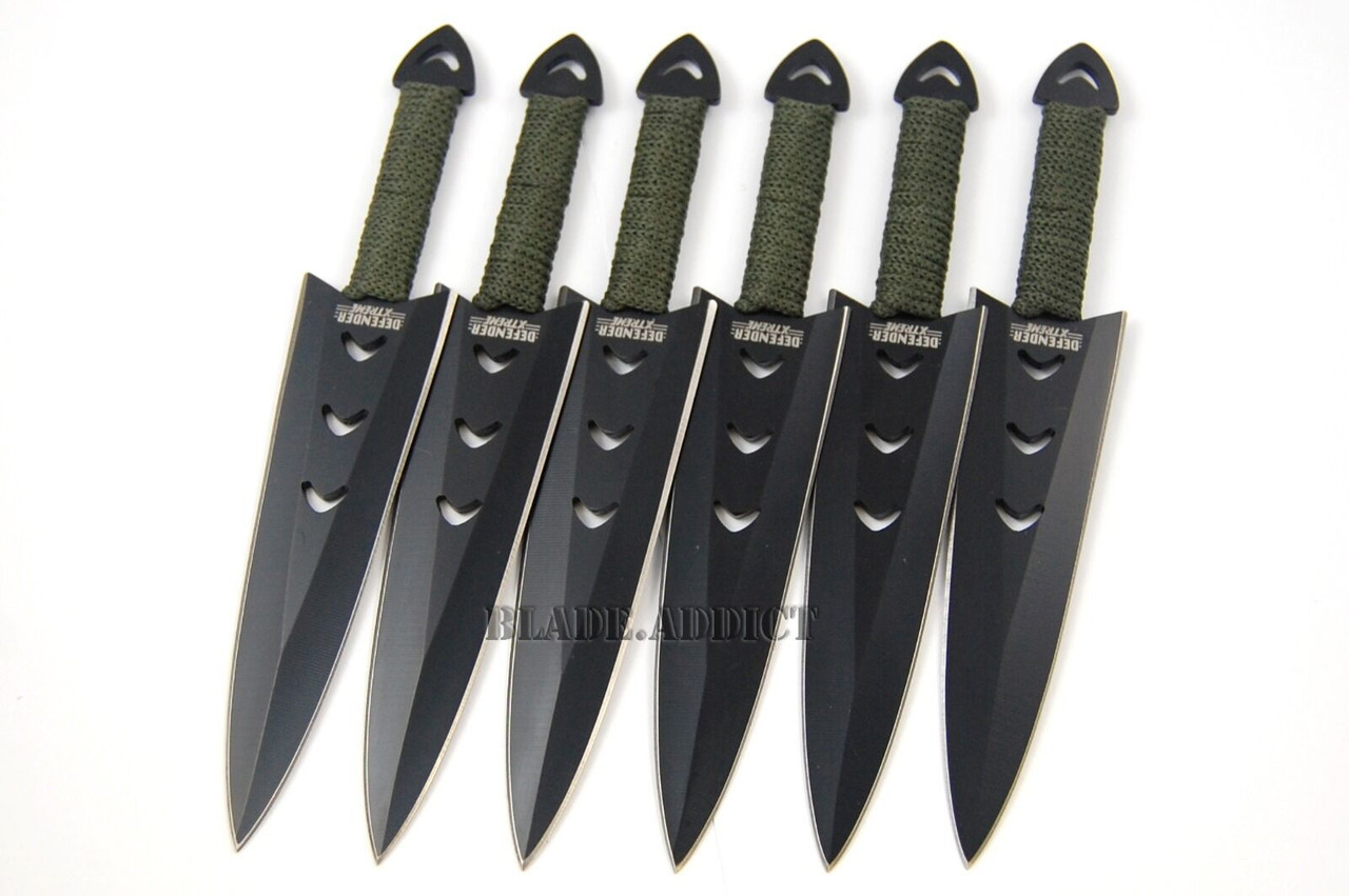 9PC 8'' Tactical Ninja Combat Naruto Kunai Throwing Knife Set Hunting