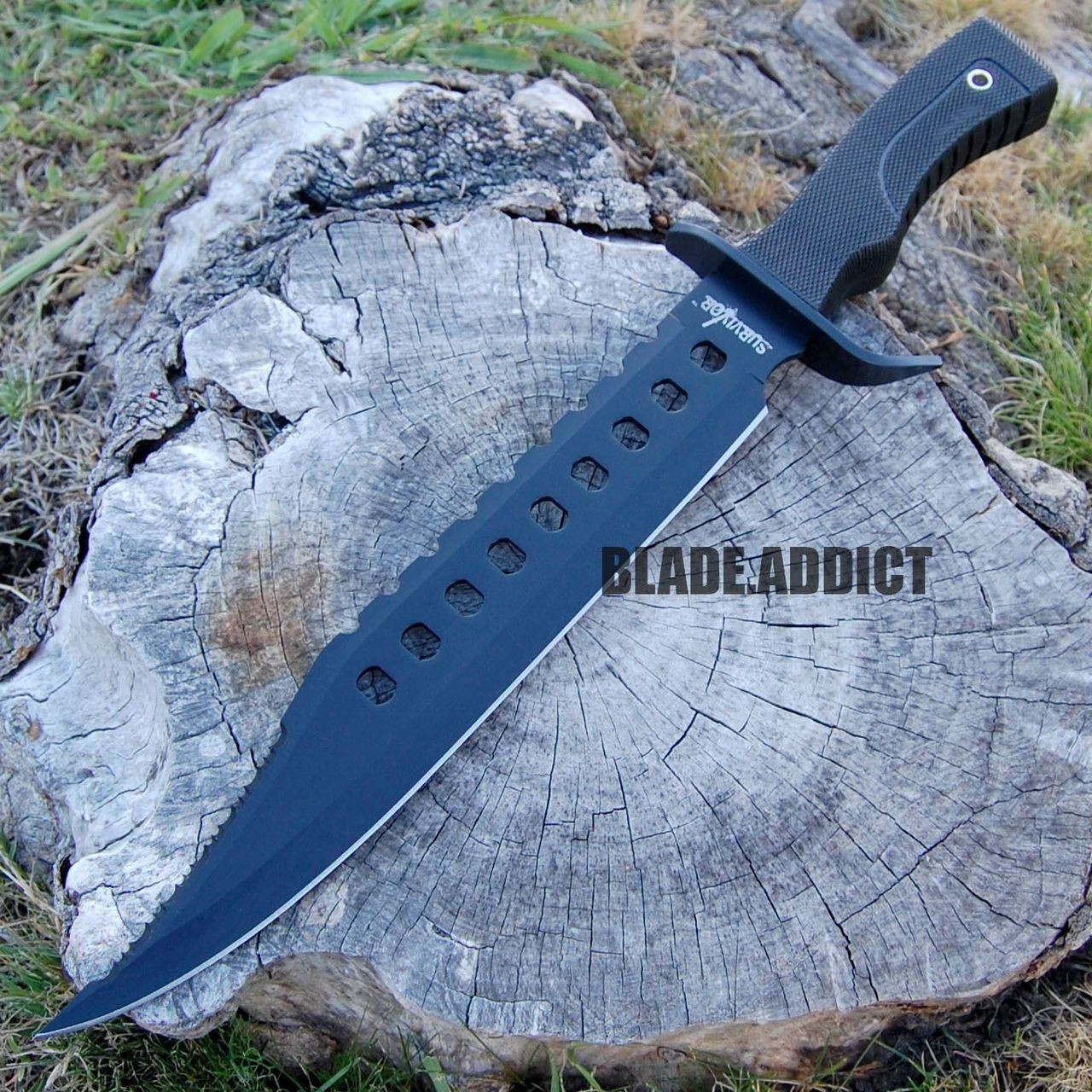 17" Tactical Hunting Rambo Full Tang Fixed Blade Knife Machete Bowie w