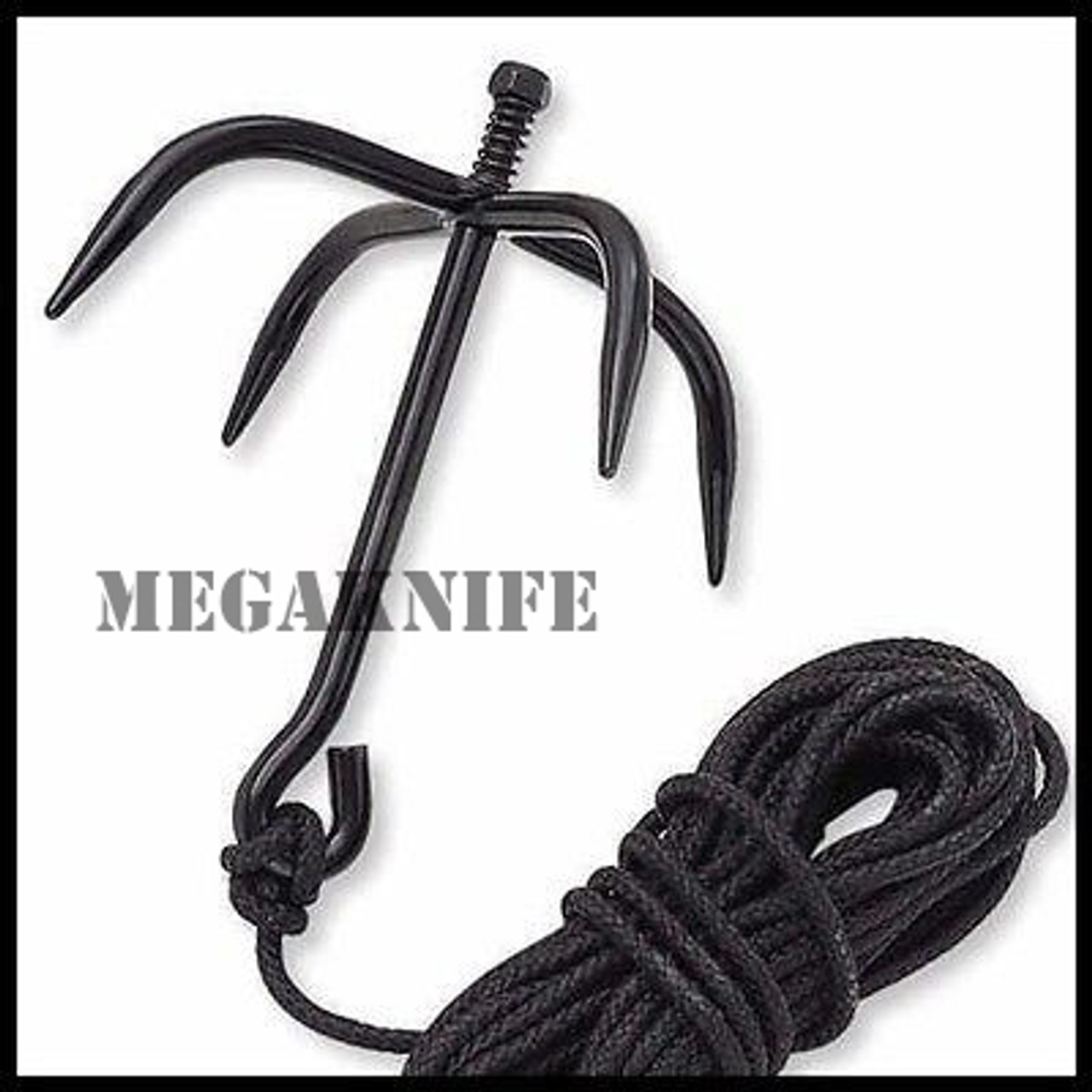 SWAT Black Tactical Folding Climbing Ninja Grappling Hook - New w/Nylon  Rope - MEGAKNIFE
