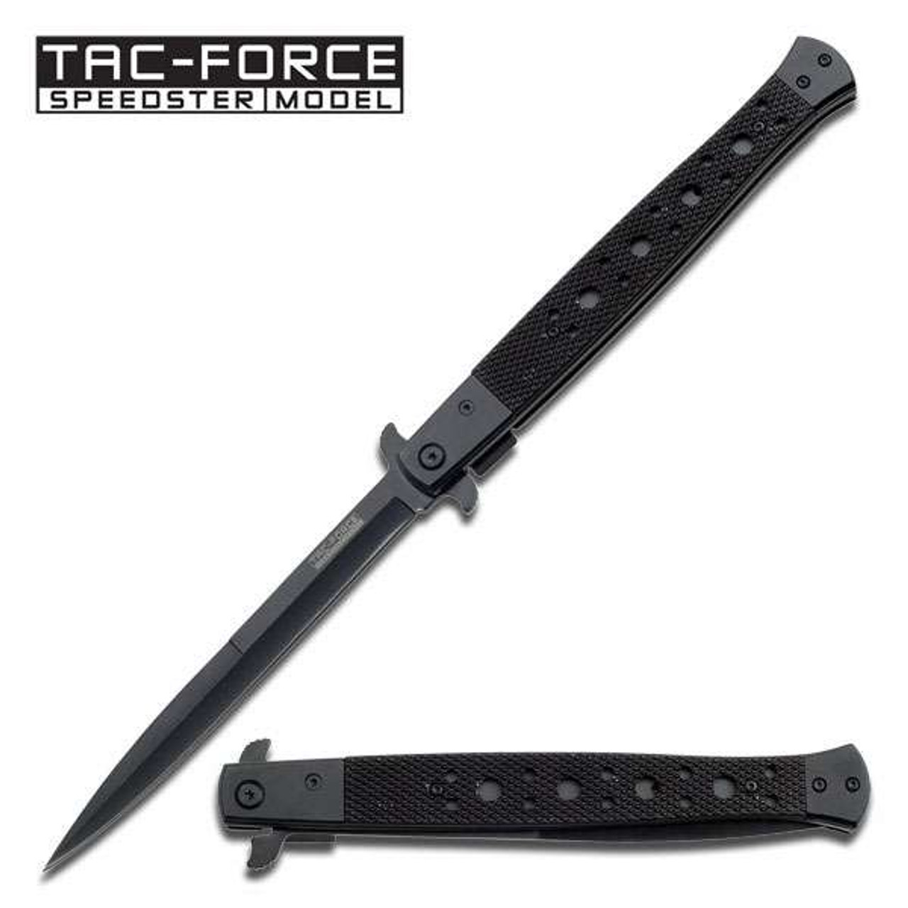 TAC FORCE 13 Extra Large Spring Assisted Open STILETTO HARDWOOD Pocket  Knife