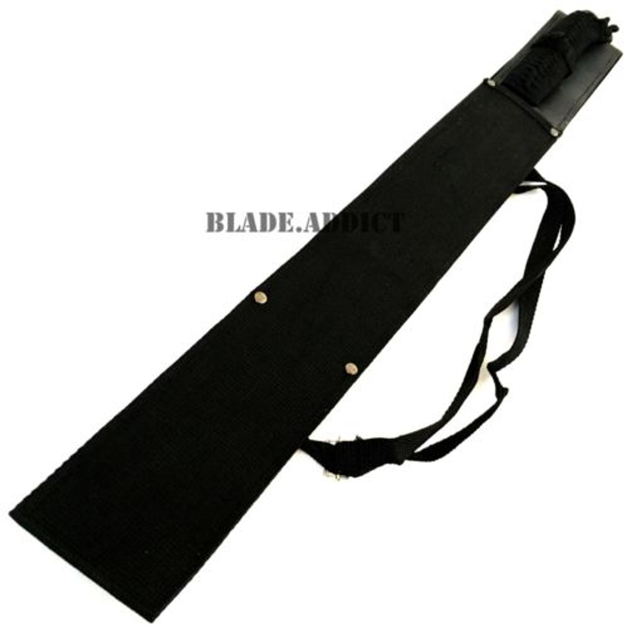 27 Full Tang Tactical Combat Ninja Sword Machete Katana Black W Nylon Sheath Megaknife 2396