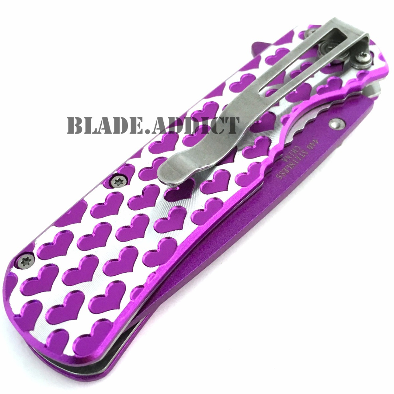 8.5 Purple Spider Tactical Spring Assisted Open Blade Folding 