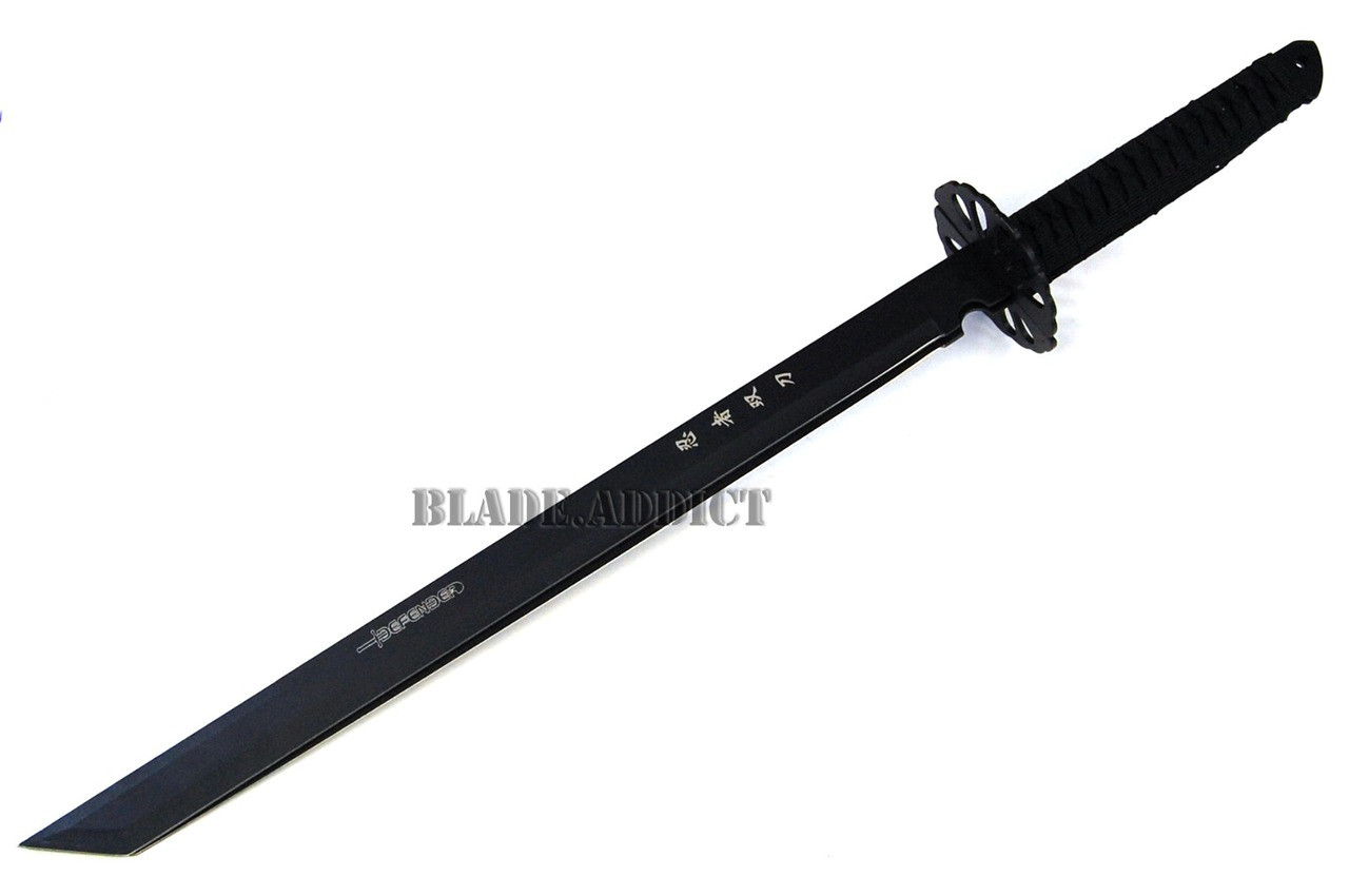 Ace Martial Arts Supply Ninja Machete Sword with Throwing Knife Full T –
