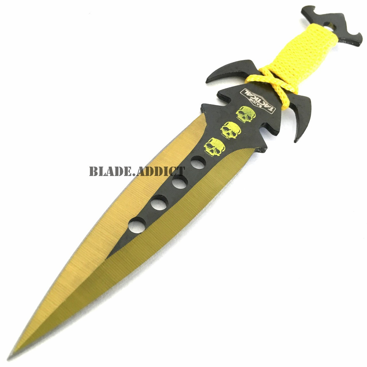 3PC 8 Blue Tactical Ninja Combat Ninjutsu Kunai Throwing Knife Set + Case