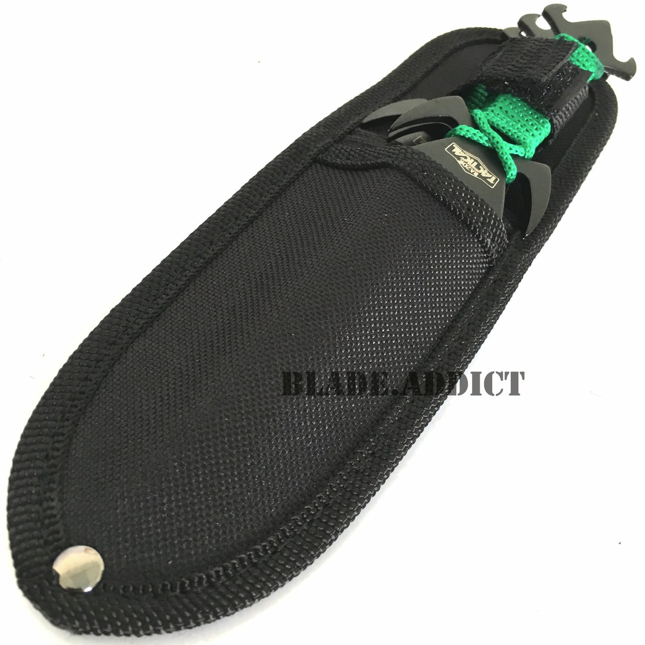 3Pc 7.5 Ninja Tactical Combat Kunai Throwing Knife Set W/Sheath GREEN  Hunting - MEGAKNIFE